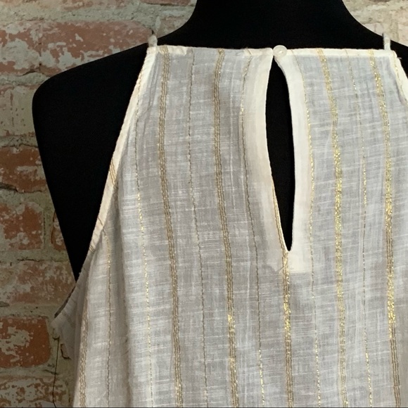 A.N.A. Halter Blouse Metallic Cream Gold NWT Size XL - Picture 4 of 8